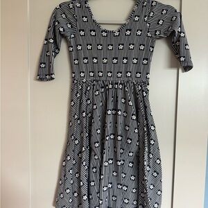 Alice + Ames Navy Striped Floral Dress